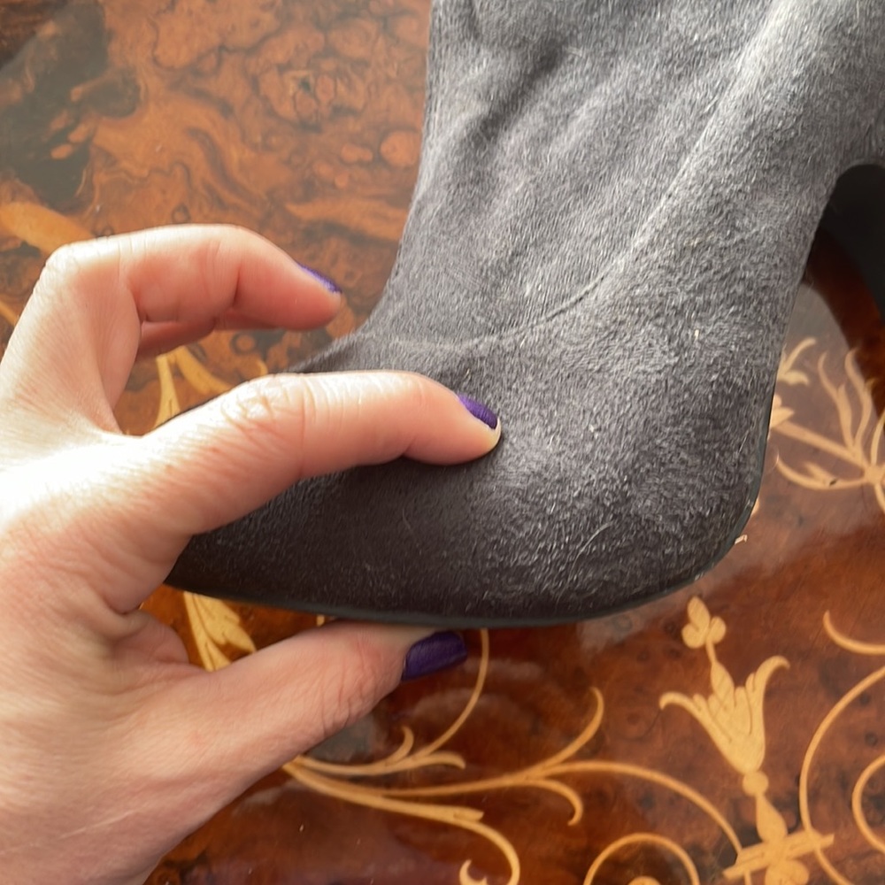 VINTAGE THIGH HIGH BOOTS super stretchy with platform sz6 gray - Picture 2 of 7